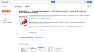 
                            9. IBM z/OS V1R11 Communications Server TCP/IP Implementation Volume 4: ...