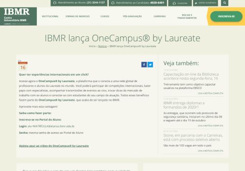 
                            11. IBMR lança OneCampus® by Laureate | IBMR