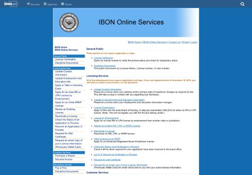 
                            13. IBON Online Services - Iowa Board of Nursing