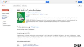 
                            9. IBPS Bank PO Practice Test Papers