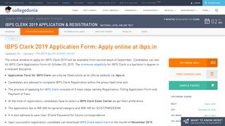 
                            7. IBPS Clerk 2017 Application Form - How to fill IBPS Clerk form ...