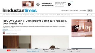 
                            3. IBPS CWE CLERK-VI 2016 prelims admit card released, download it ...