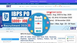 
                            8. IBPS PO 2019 - IBPS Recruitment Notification | IBPS PO Exam Date ...