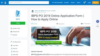 
                            7. IBPS PO 2019 Online Application form | How to Apply Online - UGC NET