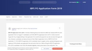 
                            7. IBPS PO Application Form 2019 - Check Guidelines to Apply Online