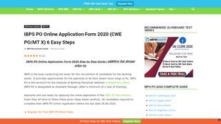 
                            3. IBPS PO Online Application Form 2019 (CWE PO/MT IX) 6 Easy Steps