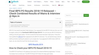 
                            4. IBPS PO Results for Mains & Prelims 2018 Out - Direct Link to Check ...
