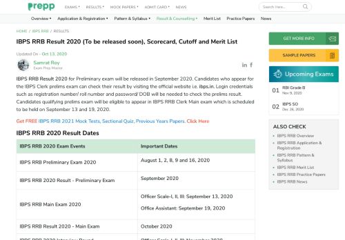 
                            10. IBPS RRB Result 2018 - Check Score Card and Merit List