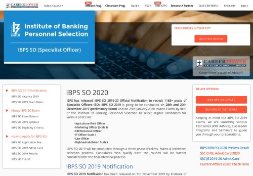 
                            2. IBPS SO 2019 Notification, Exam Dates & Result - Career Power