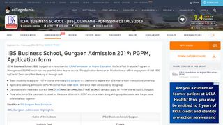 
                            5. IBS Gurgaon PGDM Admission 2019 - Collegedunia