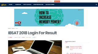 
                            5. IBSAT 2018 Login For Result | MBA India