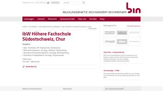 
                            8. ibW Höhere FH Südostschweiz, Chur : Bildungsnetz Schweizer ...