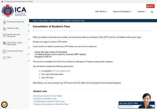 
                            8. ICA | Cancellation of Student's Pass