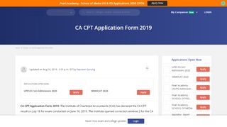 
                            8. ICAI CA CPT Registration 2019 (Application Form) - Apply here