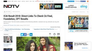 
                            7. ICAI CA Result 2018: Final, Foundation, CPT Results @ Icaiexam.icai ...