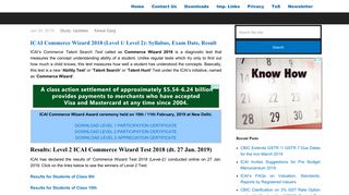 
                            8. ICAI Commerce Wizard 2018 (Level 1/ Level 2): Exam Date, Syllabus ...