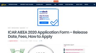 
                            5. ICAR AIEEA 2018 Application Form (Available): Last Date – 03 June ...