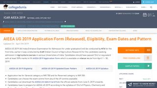 
                            7. ICAR AIEEA UG 2019 Application Form, Eligibility, Exam Pattern and ...