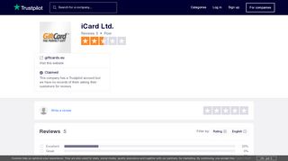 
                            7. iCard Ltd. Reviews | Read Customer Service Reviews of giftcards.eu