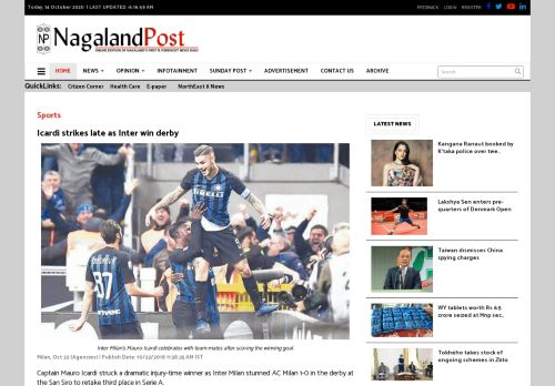 
                            7. Icardi strikes late as Inter win derby - Nagaland Post