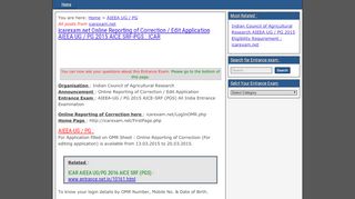 
                            4. icarexam.net Online Reporting of Correction / Edit Application AIEEA ...