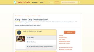 
                            1. ICarly - Bist du Carly, Freddie oder Sam? - Teste-dich