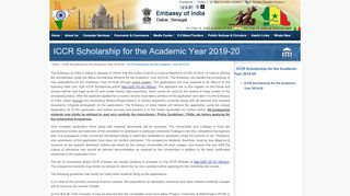 
                            13. ICCR Scholarship for the Academic Year 2019-20 - Embassy of ...