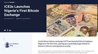 
                            13. ICE3x Launches Nigeria's First Bitcoin Exchange - CoinDesk