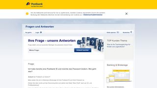 
                            3. Ich habe bereits eine Postbank ID und möchte das Passwort ändern.