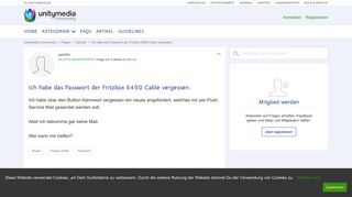 
                            8. Ich habe das Passwort der Fritzbox 6490 Cable vergessen ...