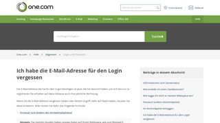 
                            6. Ich habe die E-Mail-Adresse für den Login vergessen – Hilfe | One.com