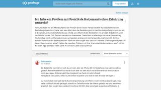 
                            2. Ich habe ein Problem mit Preis24.de.Hat jemand schon Erfahrung ...