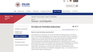 
                            7. Ich habe ein Schreiben bekommen - Polizei Brandenburg