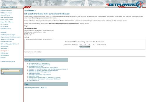 
                            13. Ich habe keine Rechte mehr auf meinem TS3-Server! - 4Netplayers