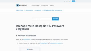 
                            11. Ich habe mein Hostpoint-ID-Passwort vergessen