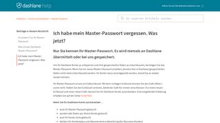 
                            7. Ich habe mein Master-Passwort vergessen. Was jetzt? – Dashlane