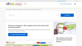 
                            1. Ich habe mein Passwort vergessen. Was kann ... - eBay Kleinanzeigen