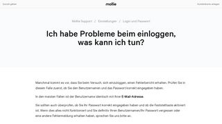 
                            9. Ich habe Probleme beim einloggen, was kann ich tun? – Mollie ...