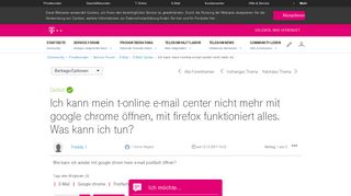 
                            8. Ich kann mein t-online e-mail center nicht mehr mi... - Telekom hilft ...