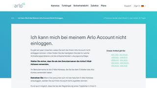 
                            1. Ich kann mich bei meinem Arlo Account nicht einloggen. | Answer ...