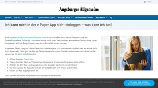 
                            8. Ich kann mich in der e-Paper App nicht einloggen - was kann ich tun ...