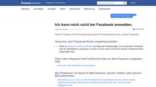 
                            3. Ich kann mich nicht bei Facebook anmelden. | Hilfebereich für ...