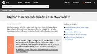 
                            5. Ich kann mich nicht bei meinem EA-Konto anmelden - EA Help