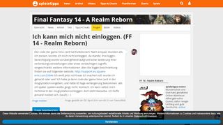 
                            10. Ich kann mich nicht einloggen: FF 14 - Realm Reborn - Spieletipps