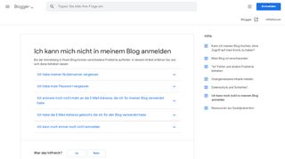 
                            3. Ich kann mich nicht in meinem Blog anmelden ... - Google Support