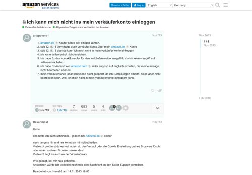 
                            13. Ich kann mich nicht ins mein verkäuferkonto einloggen - Allgemeine ...