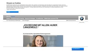 
                            3. ICH RECHNE MIT ALLEM. AUßER LANGEWEILE. - BMW Bank