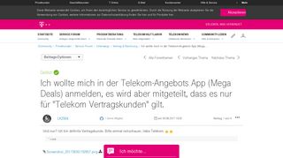 
                            3. Ich wollte mich in der Telekom-Angebots App (Mega Deals)