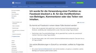 
                            10. Ich wurde für die Verwendung einer Funktion blockiert (z. B ...