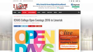 
                            10. ICHAS College Open Evenings 2016 in Limerick - I Love Limerick